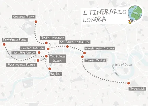 mappa itinerario Londra